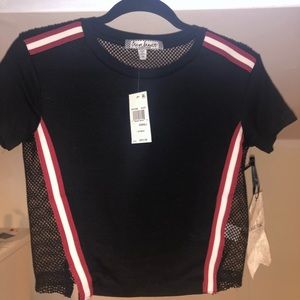 NWT Almost Famous Mesh Side Stride Top XS